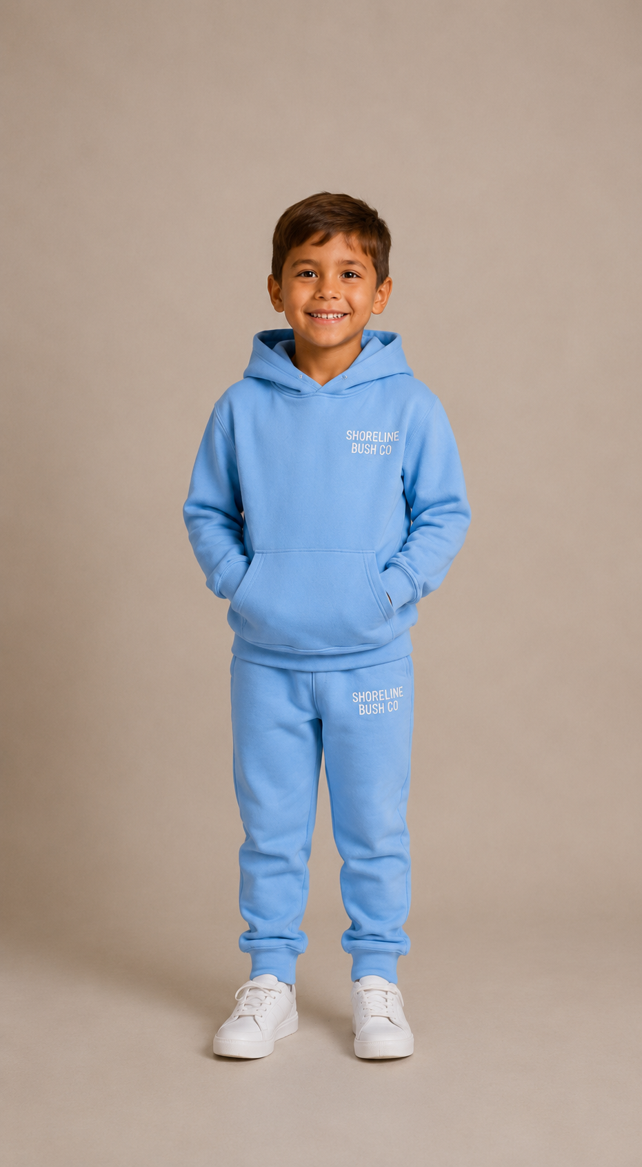 Kids blue hoodies tracksuit set
