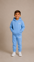 Kids blue hoodies tracksuit set
