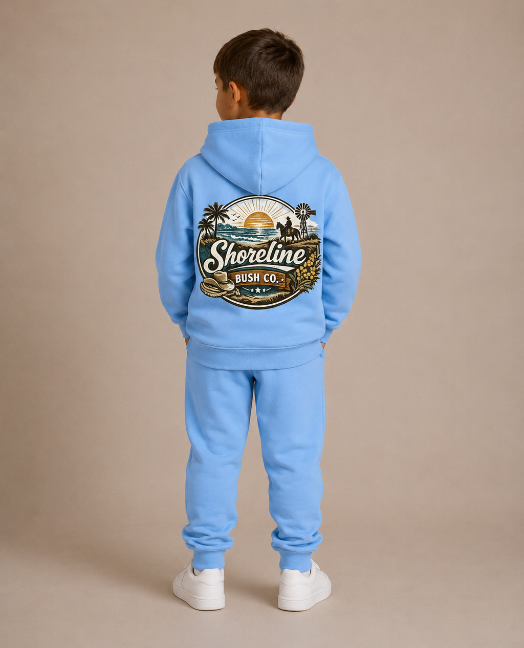 Kids blue hoodies tracksuit set